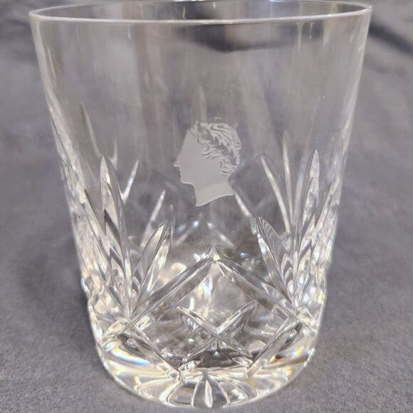 Vintage Crystal Cut Whiskey Tumbler Glass Caesar’s Palace Etched Head Logo Rare - Picture 1 of 8
